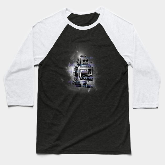 flying Robot Baseball T-Shirt by Pradeep Chauhan